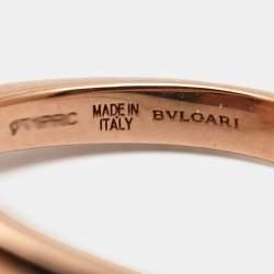 Bvlgari Divas' Dream Mother of Pearl Diamond 18k Rose Gold Ring Size 54