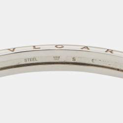 Pre Owned Bvlgari B.Zero1 18k Rose Gold Stainless Steel Open Cuff Bracelet S