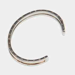 Pre Owned Bvlgari B.Zero1 18k Rose Gold Stainless Steel Open Cuff Bracelet S