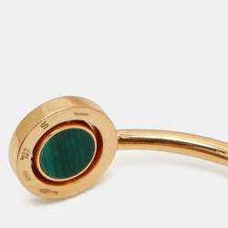 Bvlgari Bvlgari Malachite Onyx Mother of Pearl 18k Rose Gold Open Cuff Flip Bracelet S