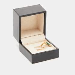 Pre Owned Bvlgari Bvlgari Gelati Malachite Diamonds 18k Rose Gold Ring Size 55