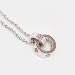 Bvlgari Roman Sorbets Amethyst Pink Tourmaline 18K White Gold Pendant Necklace