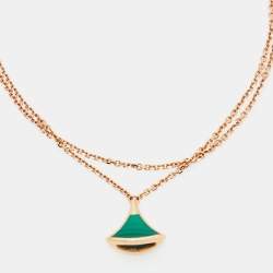 Bvlgari Divas' Dream Malachite 18k Rose Gold Charm Bracelet S/M