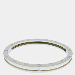 Pre Owned Bvlgari B.Zero1 18K Yellow Gold Stainless Steel Bracelet 19