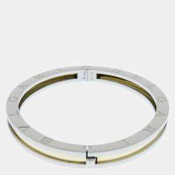 Pre Owned Bvlgari B.Zero1 18K Yellow Gold Stainless Steel Bracelet 19