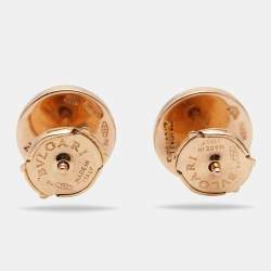 Pre Owned Bvlgari Mother of Pearl 18k Rose Gold Stud Earrings