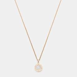 Pre Owned Bvlgari Bvlgari Mother of Pearl 18k Rose Gold Pendant Necklace