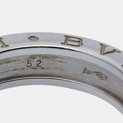 Pre Owned Bvlgari B.Zero1 18k White Gold Band Ring Size 52