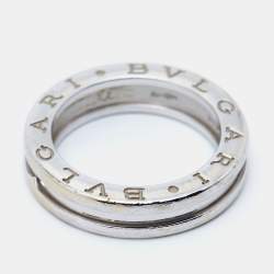 Pre Owned Bvlgari B.Zero1 18k White Gold Band Ring Size 52