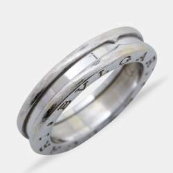 Pre Owned Bvlgari B.Zero1 18k White Gold Band Ring Size 52