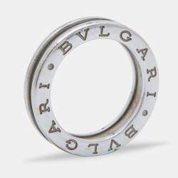 Pre Owned Bvlgari B.Zero1 18k White Gold Band Ring Size 52