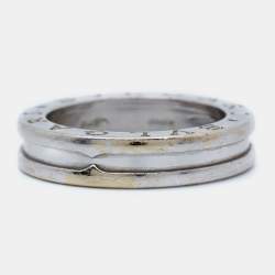 Pre Owned Bvlgari B.Zero1 18k White Gold Band Ring Size 52