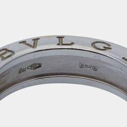 Pre Owned Bvlgari B.Zero1 18k White Gold Band Ring Size 52