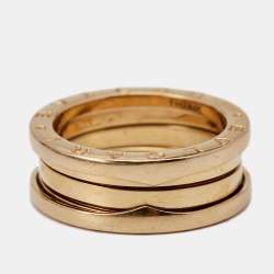 Pre Owned Bvlgari B.Zero1 18k Rose Gold 4-Band Ring Size 55
