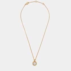 Bvlgari Bvlgari Onyx Mother of Pearl Diamond 18k Rose Gold Pendant Necklace