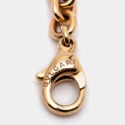 Pre Owned Bvlgari Bvlgari Onyx Mother of Pearl 18k Rose Gold Station Bracelet S