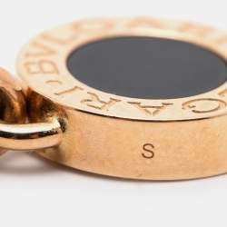 Pre Owned Bvlgari Bvlgari Onyx Mother of Pearl 18k Rose Gold Station Bracelet S