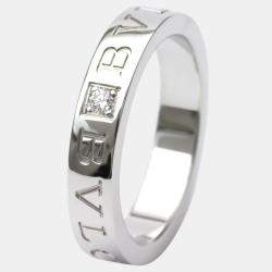 Pre Owned Bvlgari Bvlgari Bvlgari 18K White Gold Diamond Ring EU 53