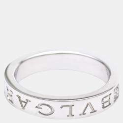 Pre Owned Bvlgari Bvlgari Bvlgari 18K White Gold Diamond Ring EU 53