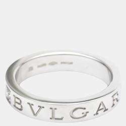 Pre Owned Bvlgari Bvlgari Bvlgari 18K White Gold Diamond Ring EU 53