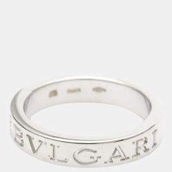 Pre Owned Bvlgari Bvlgari Bvlgari 18K White Gold Diamond Ring EU 52