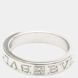 Pre Owned Bvlgari Bvlgari Bvlgari 18K White Gold Diamond Ring EU 52