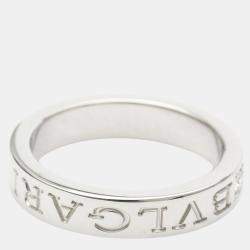 Pre Owned Bvlgari Bvlgari Bvlgari 18K White Gold Diamond Ring EU 52