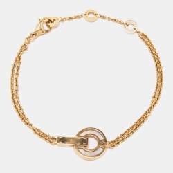 Pre Owned Bvlgari Bvlgari Mother of Pearl Diamond 18k Rose Gold Bracelet M/L