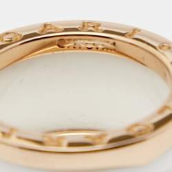 Bvlgari B.Zero White Ceramic 18k Rose Gold 4-Band Ring Size 51