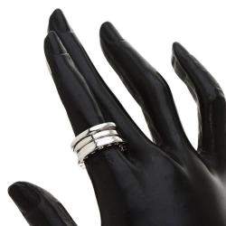 Pre Owned Bvlgari B.Zero1 3-Band 18K White Gold Ring EU 50