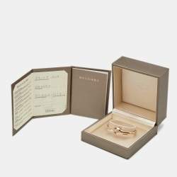 Pre Owned Bvlgari Serpenti Diamond Rubellite 18k Rose Gold Cuff Bracelet S 