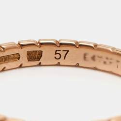 Pre Owned Bvlgari Serpenti Spiga 18K Rose Gold Band Ring Size 57