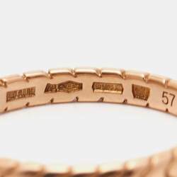 Pre Owned Bvlgari Serpenti Spiga 18K Rose Gold Band Ring Size 57