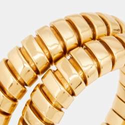 Pre Owned Bvlgari Tubogas 18k Yellow Gold Flex Ring Size 54