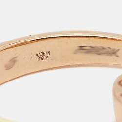 Pre Owned Bvlgari Bvlgari Jade Diamond 18k Rose Gold Flip Ring Size 56