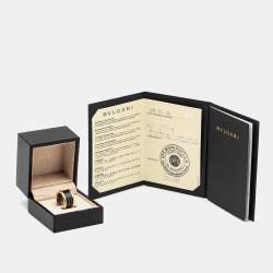 Bvlgari B.Zero1 Black Ceramic 18k Rose Gold 4 Band Ring Size 54