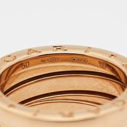 Bvlgari B.Zero1 18k Rose Gold 3 Band Ring Size 50