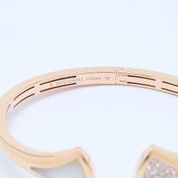 Bvlgari Divas' Dream Mother of Pearl Diamond 18k Rose Gold Open Cuff Bracelet S