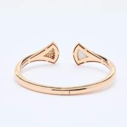 Bvlgari Divas' Dream Mother of Pearl Diamond 18k Rose Gold Open Cuff Bracelet S