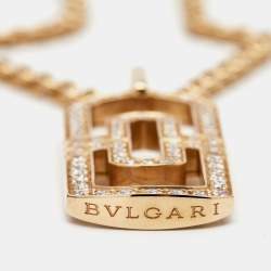 Bvlgari Parentesi Diamond 18k Rose Gold Pendant Necklace