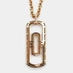 Bvlgari Parentesi Diamond 18k Rose Gold Pendant Necklace