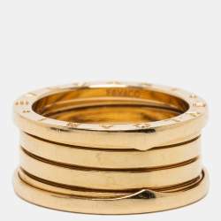 Pre Owned Bvlgari B.Zero1 18k Yellow Gold 4 Band Ring Size 60