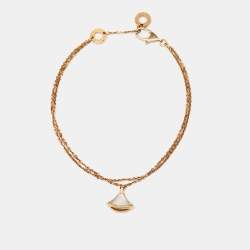 Pre Owned Bvlgari Divas' Dream Mother of Pearl 18k Rose Gold Charm Bracelet