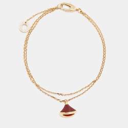 Pre Owned Bvlgari Divas' Dream Carnelian 18k Rose Gold Bracelet SM