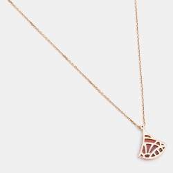 Bvlgari Divas' Dream Carnelian Diamond 18k Rose Gold Pendant Necklace