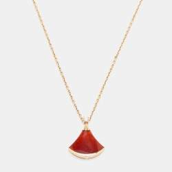 Bvlgari Divas' Dream Carnelian Diamond 18k Rose Gold Pendant Necklace