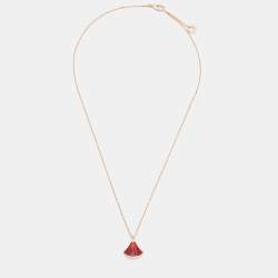 Bvlgari Divas' Dream Carnelian Diamond 18k Rose Gold Pendant Necklace