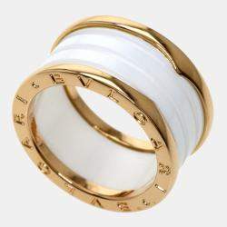 Bvlgari B.Zero1 18K Rose Gold Ceramic Ring EU 58