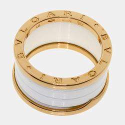 Bvlgari B.Zero1 18K Rose Gold Ceramic Ring EU 58