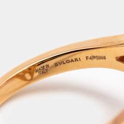 Pre Owned Bvlgari Serpenti Seduttori Amethyst 18k Rose Gold Ring Size 55